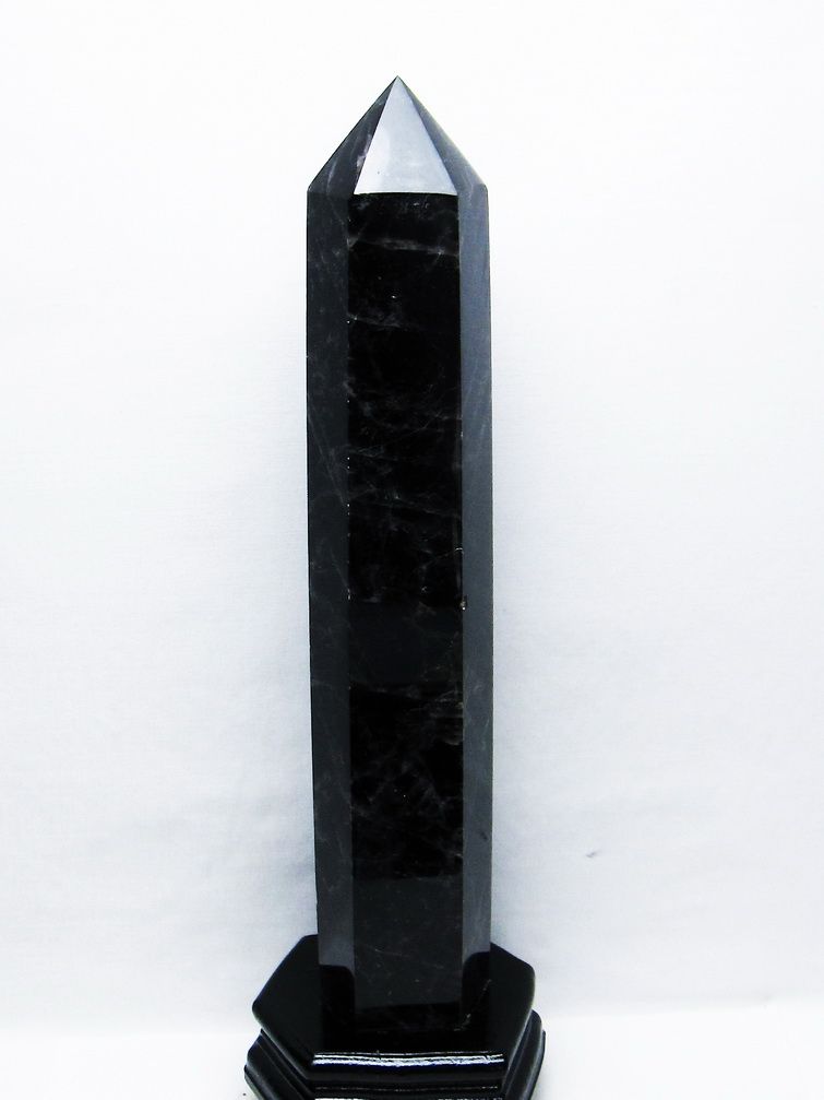 2.1Kg モリオン 純天然 黒水晶 六角柱[T43-8295] 1枚目