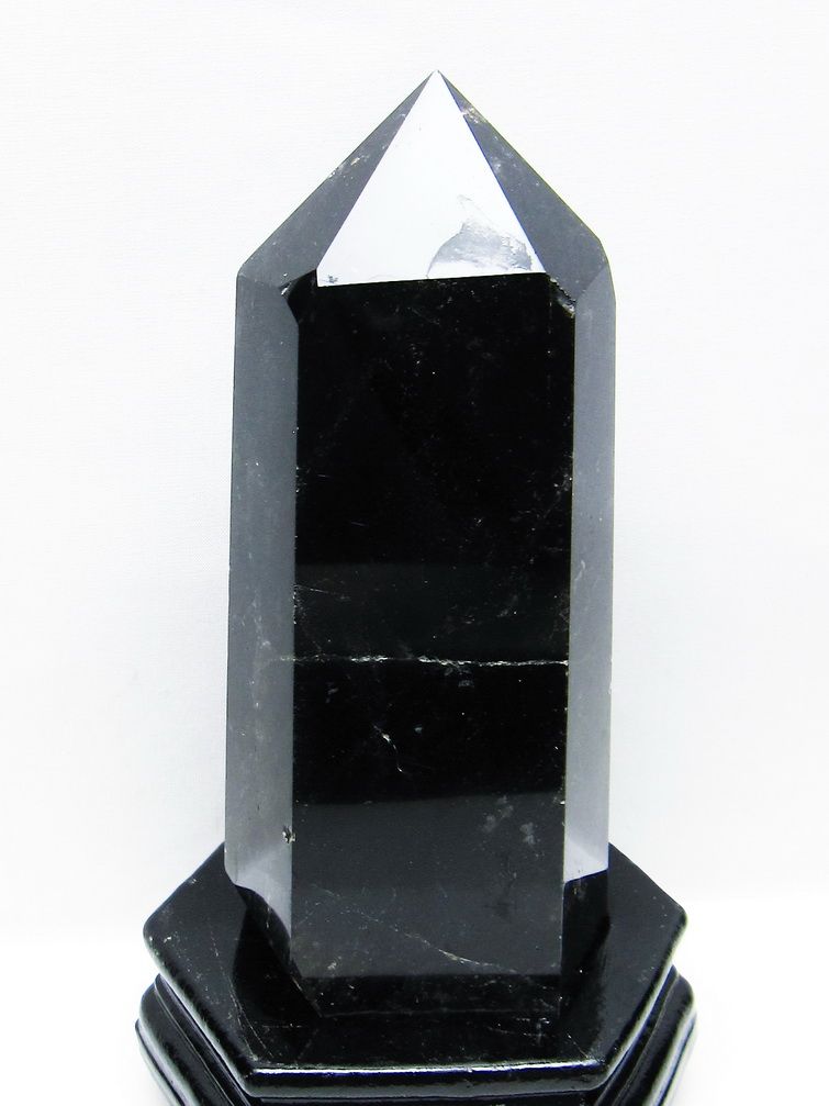 1.6Kg モリオン 純天然 黒水晶 六角柱[T43-8608] 1枚目