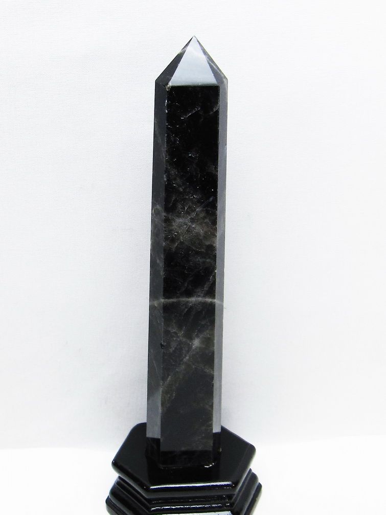 モリオン 純天然 黒水晶 六角柱 [t43-8677] 1枚目