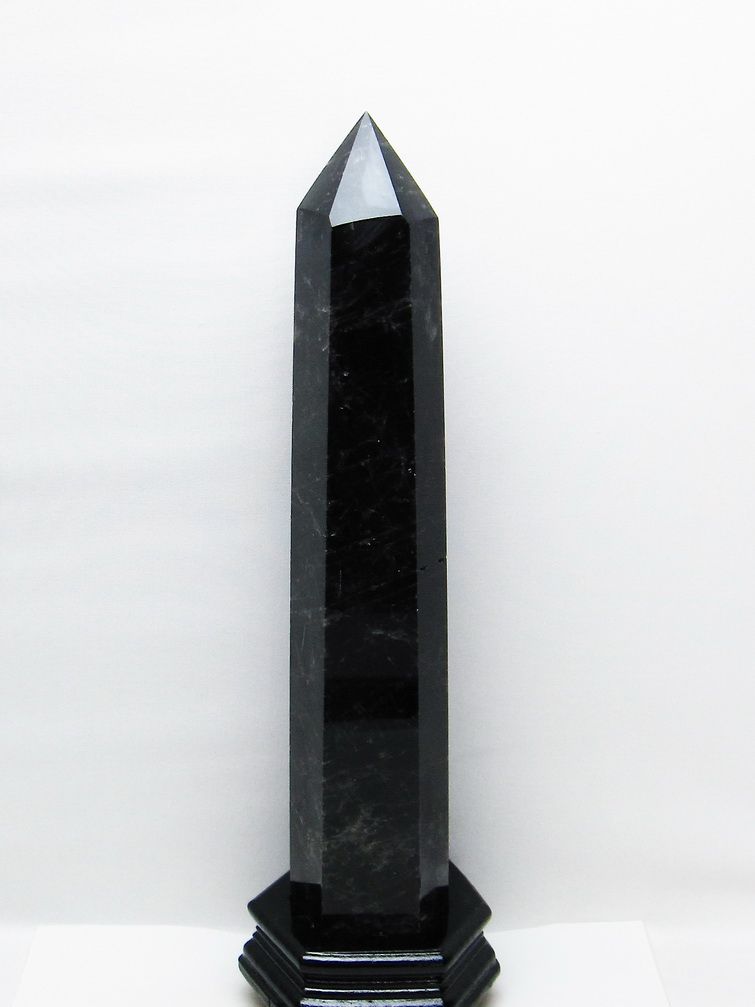 2.2Kg モリオン 純天然 黒水晶 六角柱 [t43-8700] 1枚目