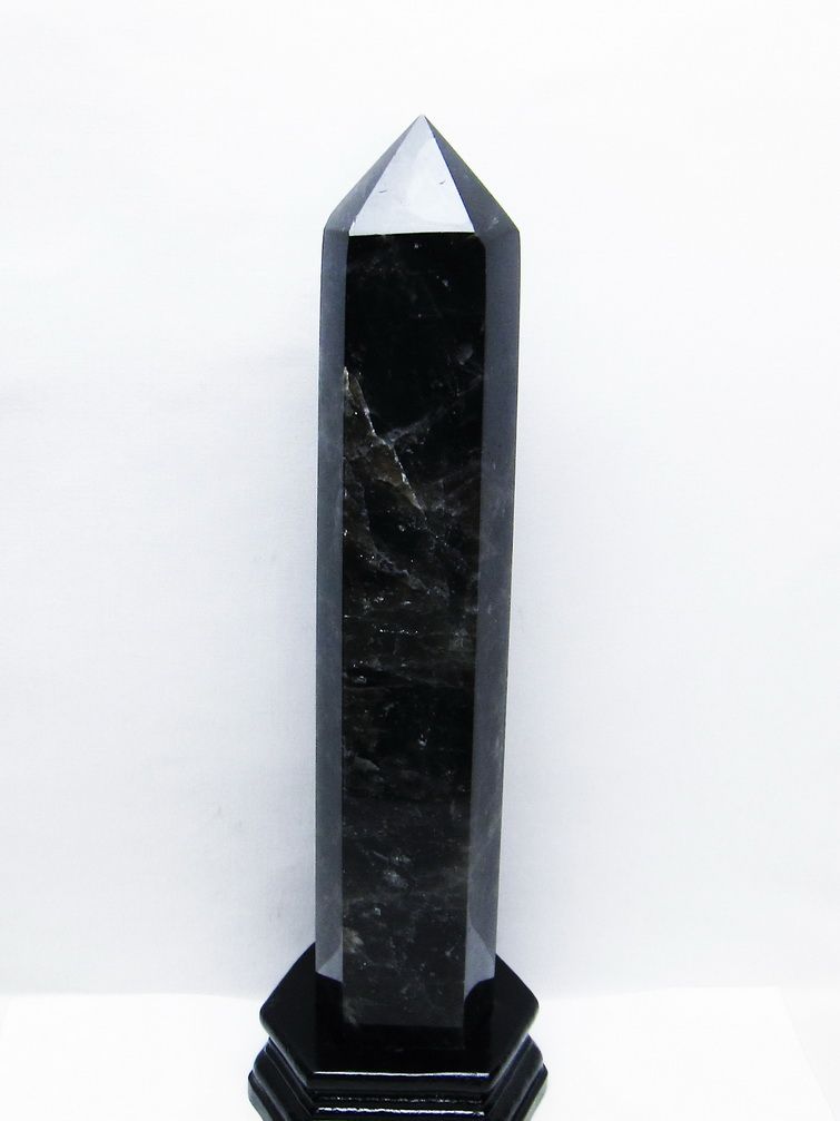 1.8Kg モリオン 純天然 黒水晶 六角柱 [t43-8745] 1枚目