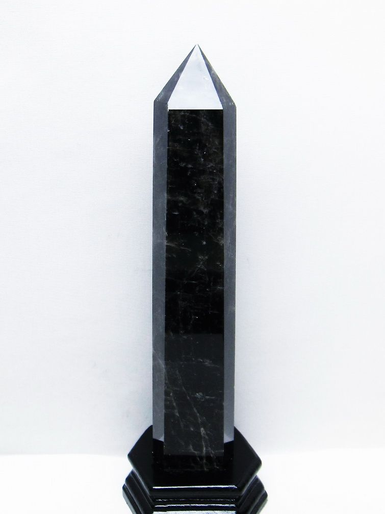 1.1Kg モリオン 純天然 黒水晶 六角柱 [t43-8790] 1枚目