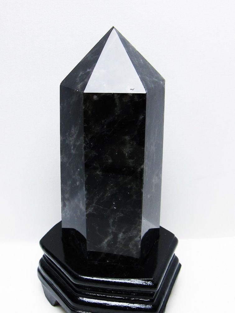 1.7Kg モリオン 純天然 黒水晶 六角柱 [t43-8868] 1枚目