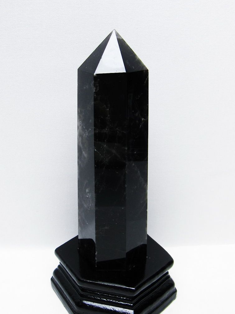 モリオン 純天然 黒水晶 六角柱 [t43-8873] 1枚目