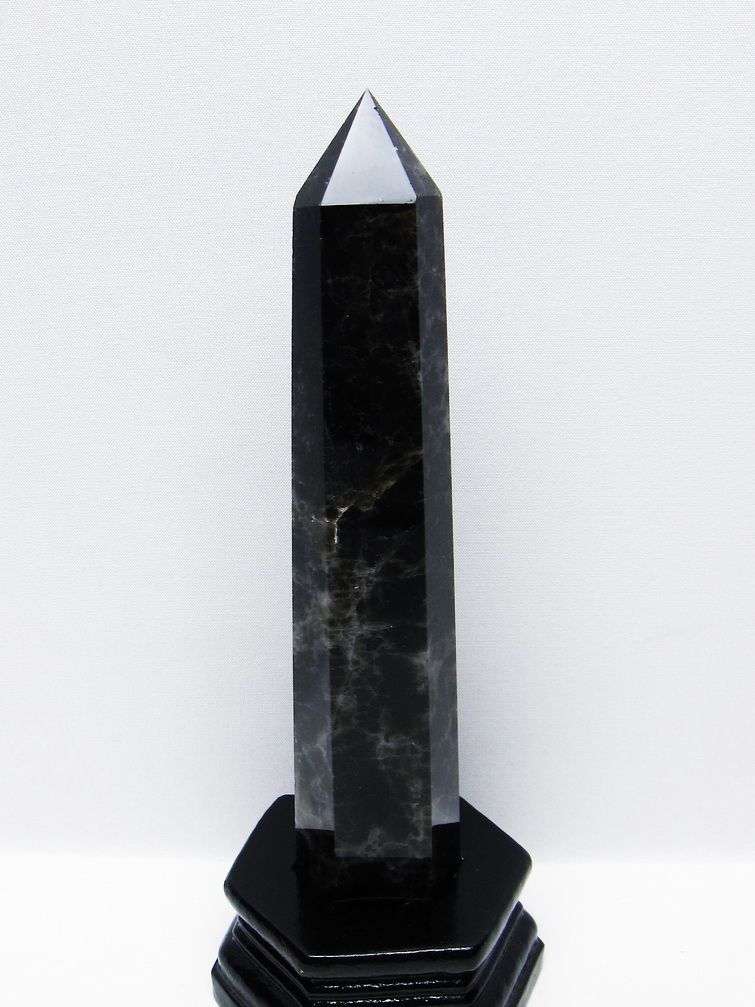 モリオン 純天然 黒水晶 六角柱 [t43-8884] 1枚目