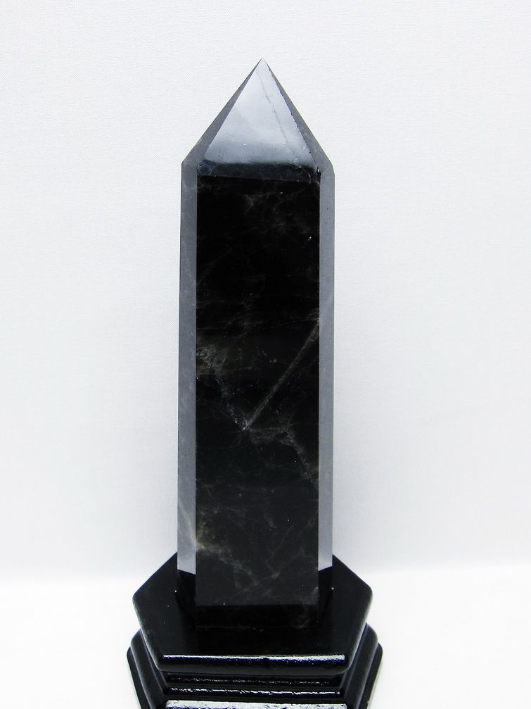 モリオン 純天然 黒水晶 六角柱 [t43-8886] 1枚目