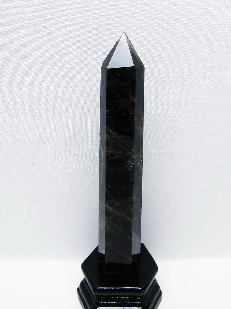 モリオン 純天然 黒水晶 六角柱 [t43-8890] 1枚目