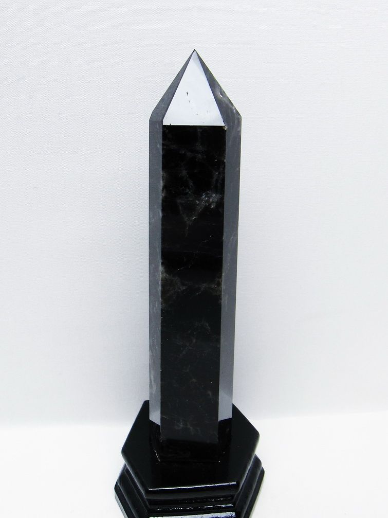 モリオン 純天然 黒水晶 六角柱 [t43-8896] 1枚目