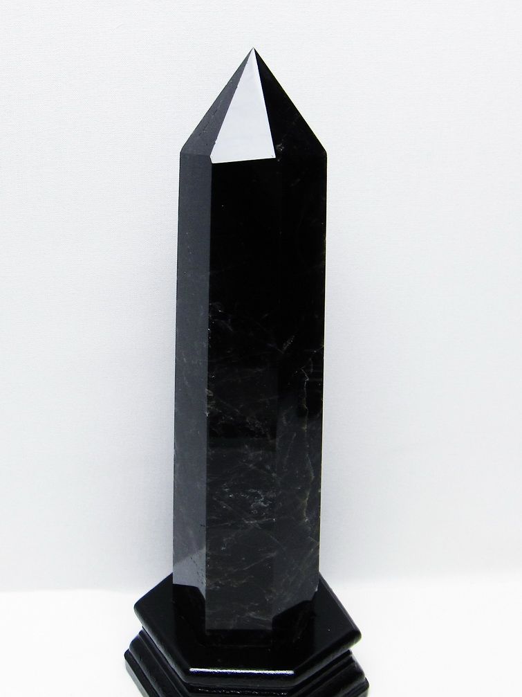 1.3Kg モリオン 純天然 黒水晶 六角柱 [t43-8919] 1枚目