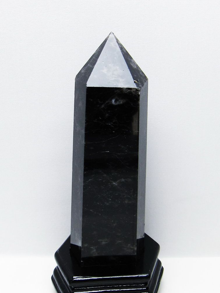 1.6Kg モリオン 純天然 黒水晶 六角柱 [t43-8922] 1枚目