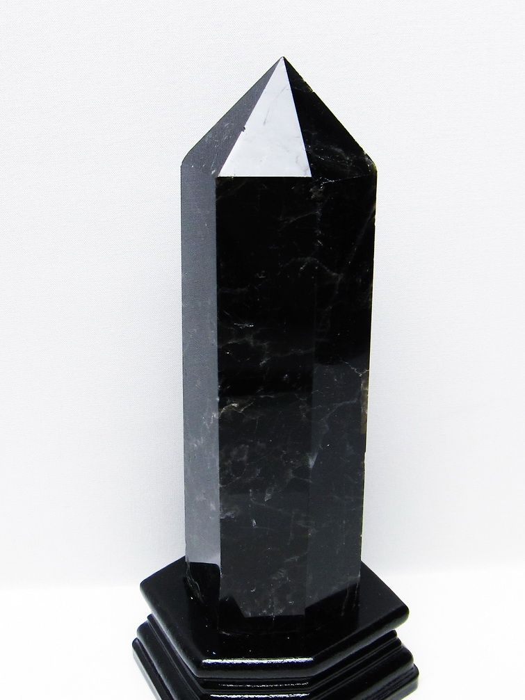 1.1Kg モリオン 純天然 黒水晶 六角柱 [t43-8932] 1枚目