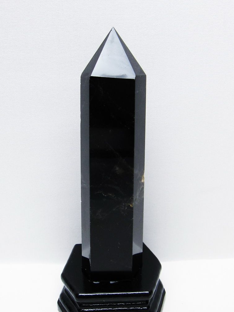モリオン 純天然 黒水晶 六角柱 [t43-8968] 1枚目