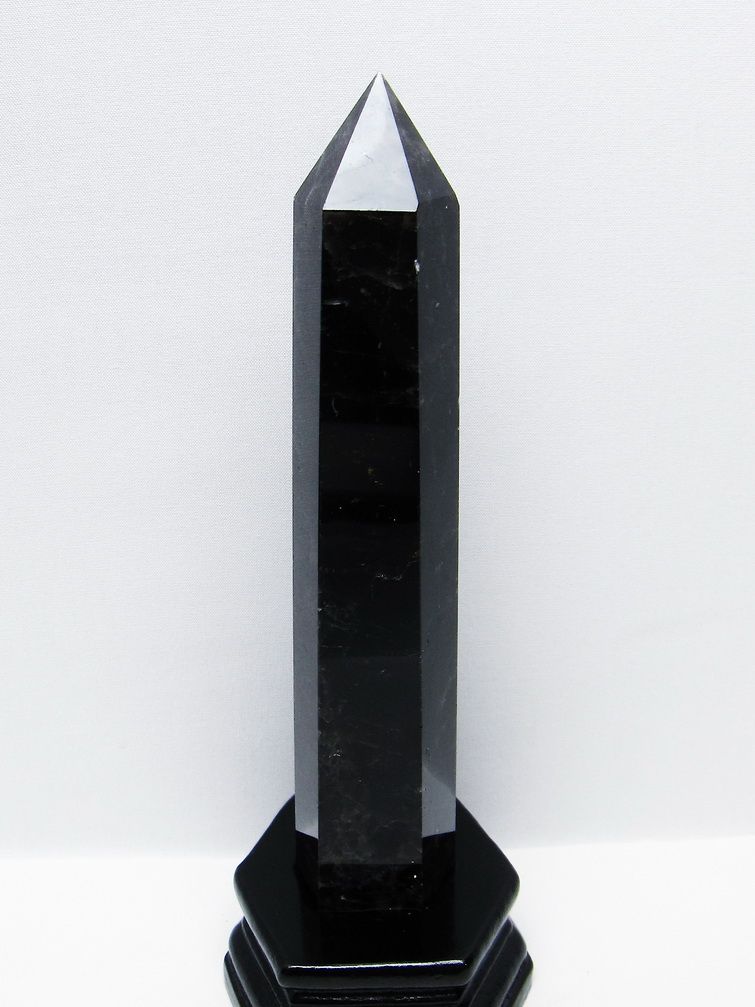 モリオン 純天然 黒水晶 六角柱 [t43-8973] 1枚目