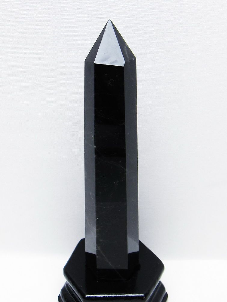 モリオン 純天然 黒水晶 六角柱 [t43-8978] 1枚目