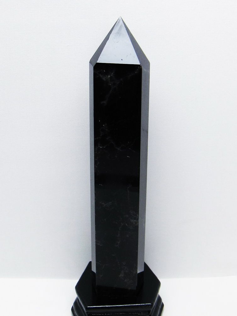 1.4Kg モリオン 純天然 黒水晶 六角柱 [t43-8989] 1枚目