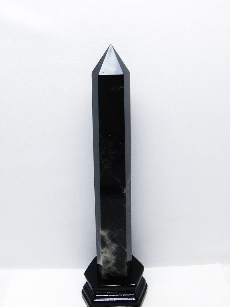 1.2Kg モリオン 純天然 黒水晶 六角柱 [t43-9004] 1枚目