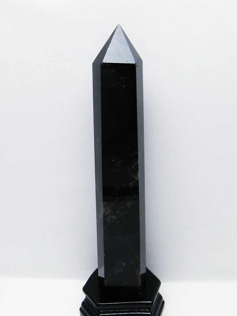 1.4Kg モリオン 純天然 黒水晶 六角柱 [t43-9010] 1枚目