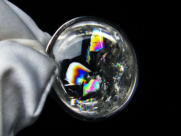 アイリスクォーツ 虹入り レインボー水晶 ペンダント [T436-2074] 1枚目