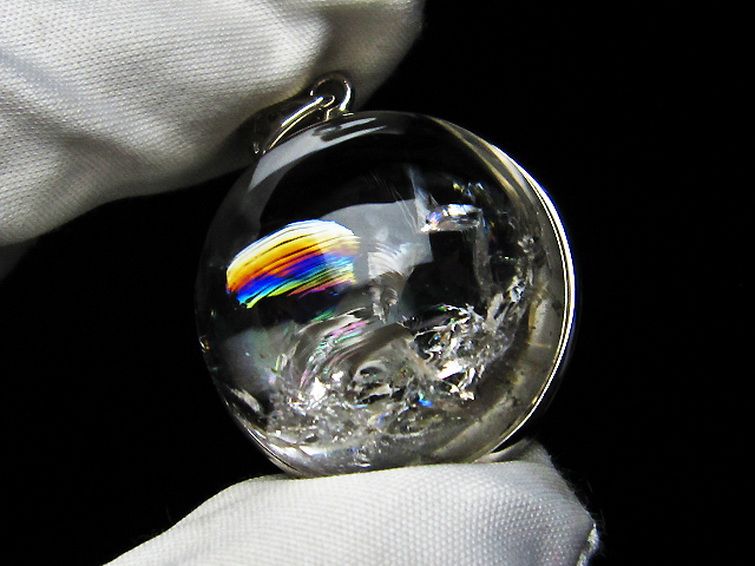 アイリスクォーツ 虹入り レインボー水晶 ペンダント [T436-2074] 2枚目