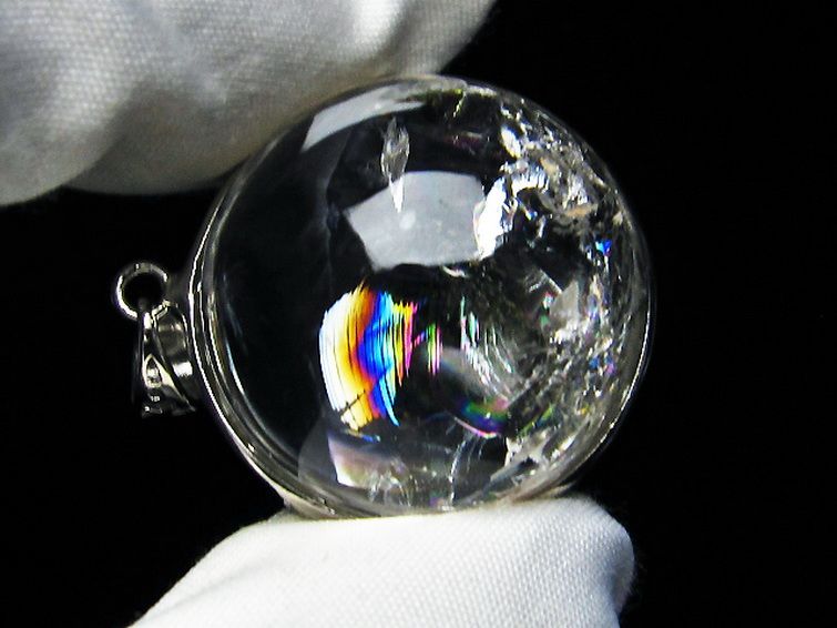 アイリスクォーツ 虹入り レインボー水晶 ペンダント [T436-2074] 3枚目