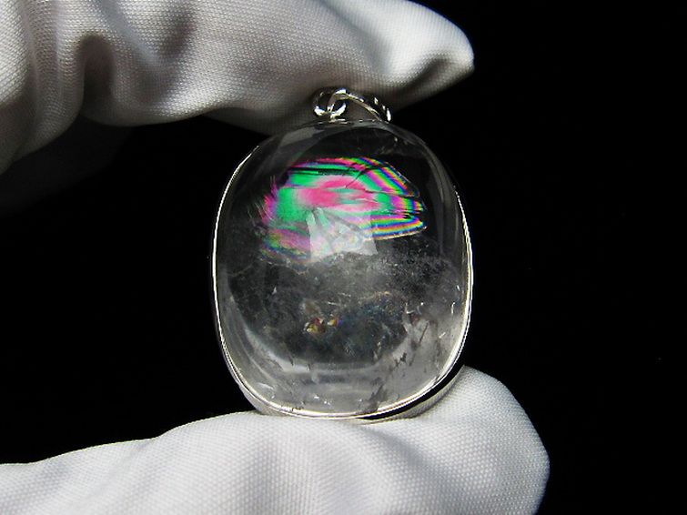 アイリスクォーツ 虹入り レインボー水晶 ペンダント [T436-2190] 3枚目