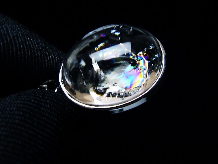 アイリスクォーツ 虹入り レインボー水晶 ペンダント [t436-3104] 1枚目