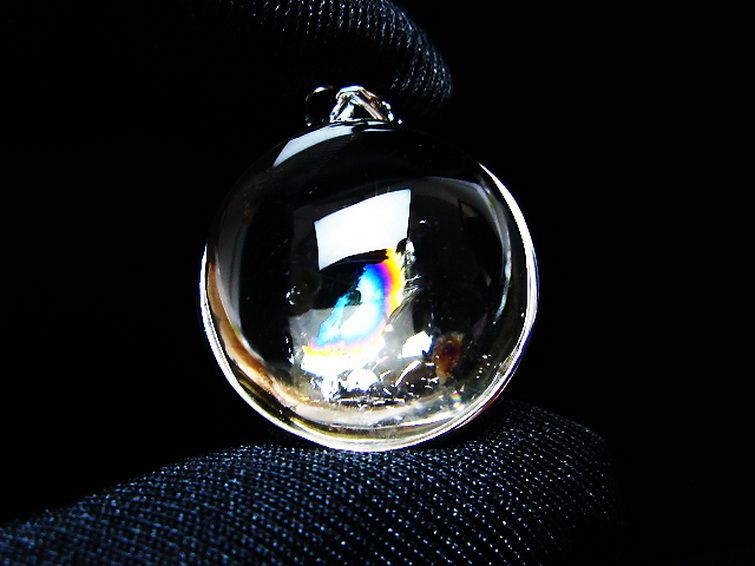 アイリスクォーツ 虹入り レインボー水晶 ペンダント [t436-3132] 2枚目