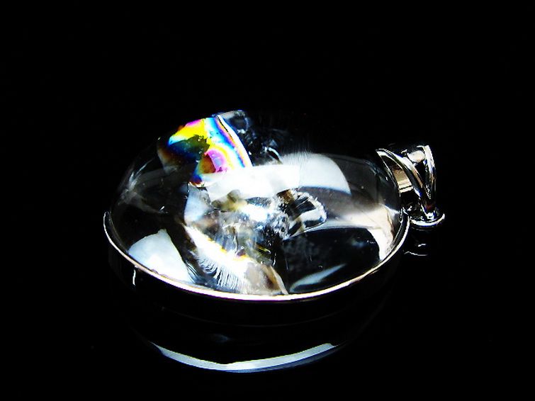 アイリスクォーツ 虹入り レインボー水晶 ペンダント [t436-3136] 1枚目