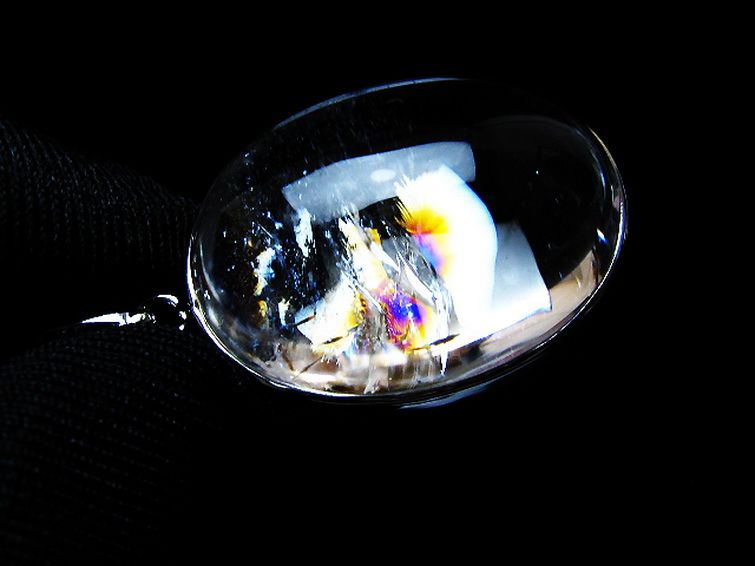 アイリスクォーツ 虹入り レインボー水晶 ペンダント [t436-3145] 1枚目