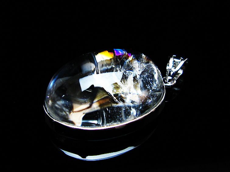 アイリスクォーツ 虹入り レインボー水晶 ペンダント [t436-3145] 3枚目