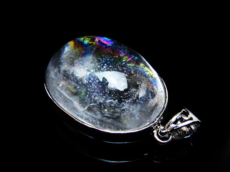 アイリスクォーツ 虹入り レインボー水晶 ペンダント [t436-3146]