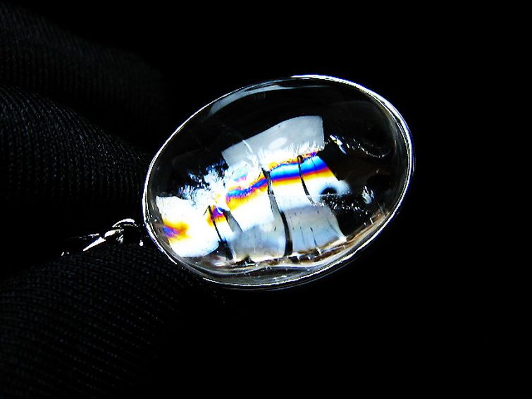 アイリスクォーツ 虹入り レインボー水晶 ペンダント [t436-3151] 1枚目