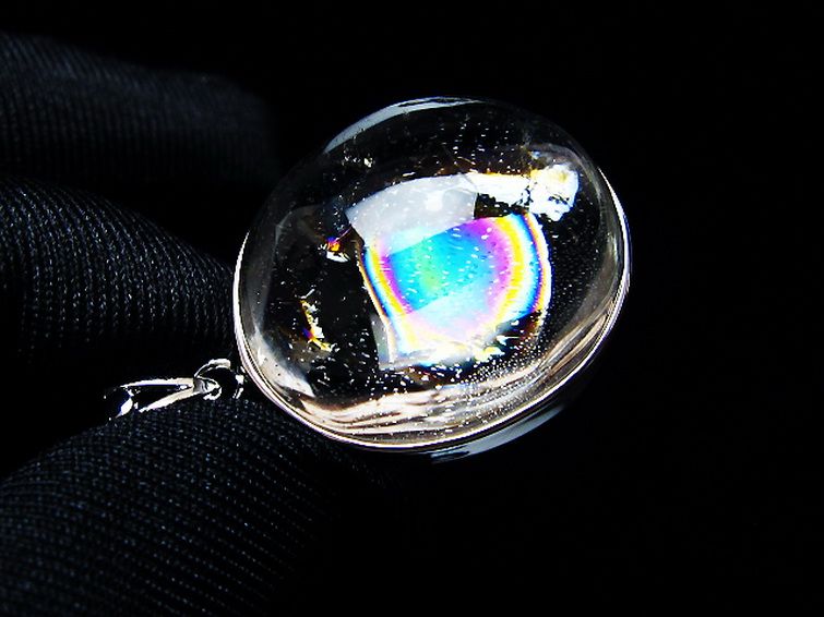 アイリスクォーツ 虹入り レインボー水晶 ペンダント [t436-3164] 1枚目