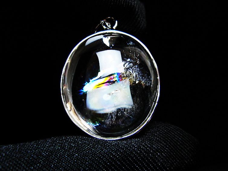 アイリスクォーツ 虹入り レインボー水晶 ペンダント [t436-3167] 2枚目