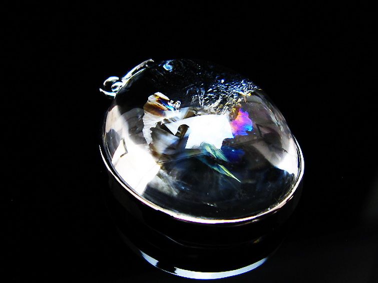 アイリスクォーツ 虹入り レインボー水晶 ペンダント [t436-3167] 3枚目