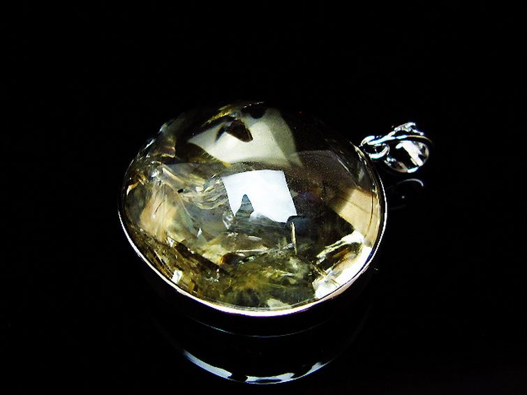 アイリスクォーツ 虹入り シトリン水晶　 ペンダント [t436-3173] 3枚目