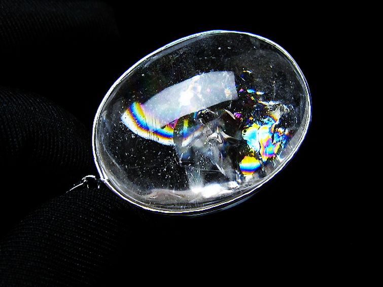 アイリスクォーツ 虹入り レインボー水晶 ペンダント [t436-3182] 1枚目