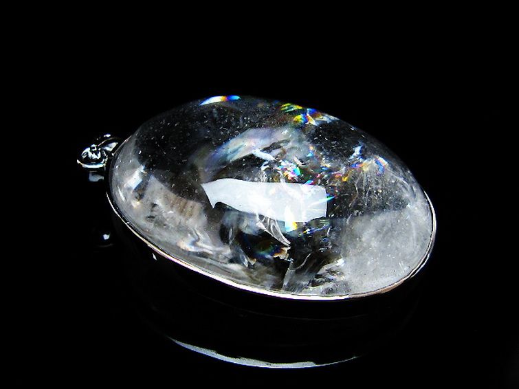 アイリスクォーツ 虹入り レインボー水晶 ペンダント [t436-3182] 3枚目