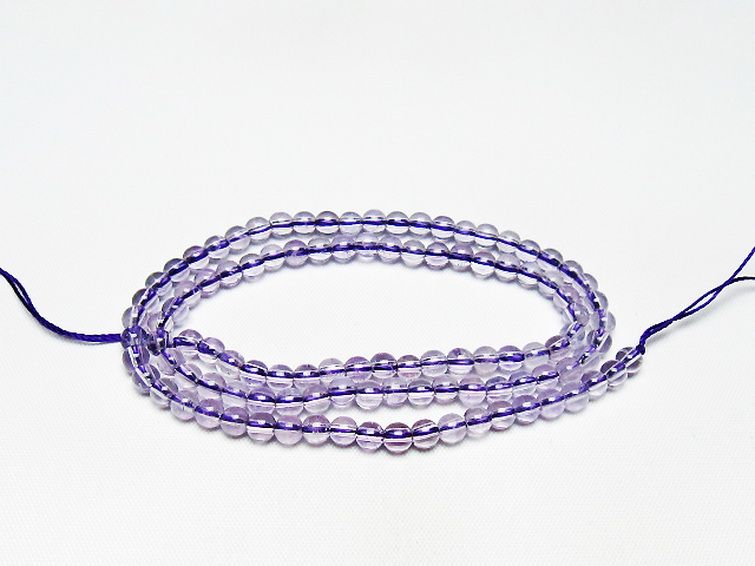 アメジスト 一連 4mm ビーズ [t438-5518] 1枚目