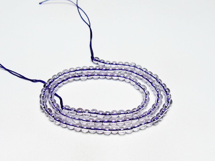 アメジスト 一連 4mm ビーズ [t438-5555] 1枚目
