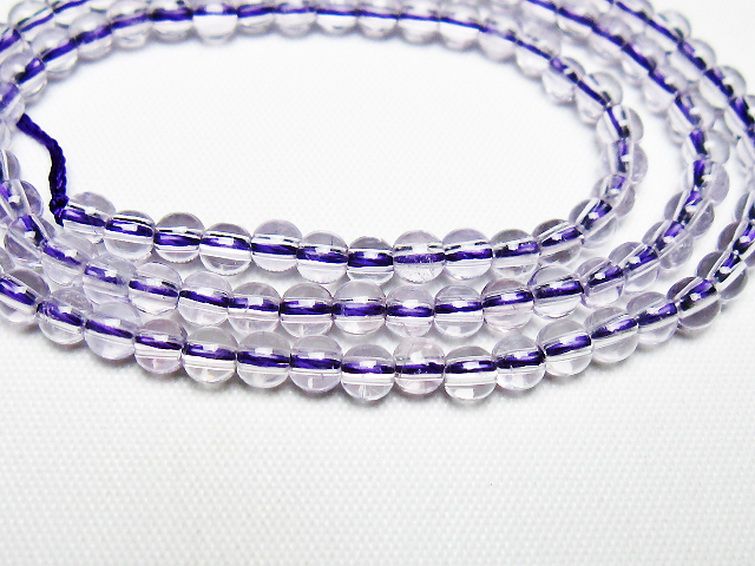 アメジスト 一連 4mm ビーズ [t438-5555] 2枚目