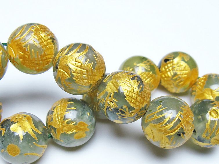 トルマリンルチルプレナイト 手彫り 龍 ブレスレット 16mm [t440-1540] 2枚目