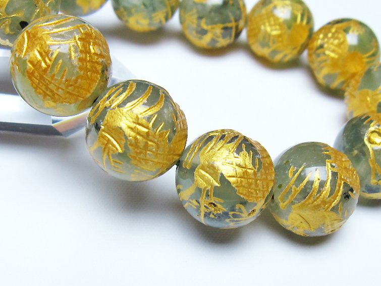 トルマリンルチルプレナイト 手彫り 龍 ブレスレット 16mm [t440-1540] 3枚目