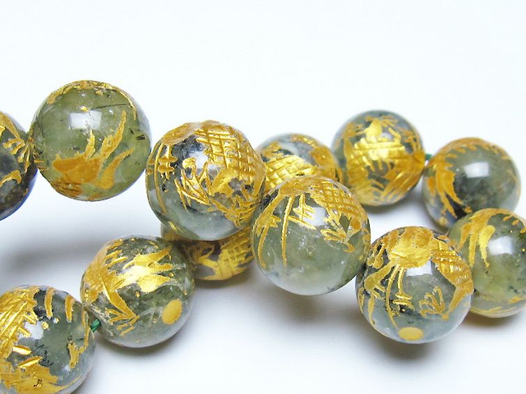 トルマリンルチルプレナイト 手彫り 龍 ブレスレット 16mm [t440-1546] 2枚目