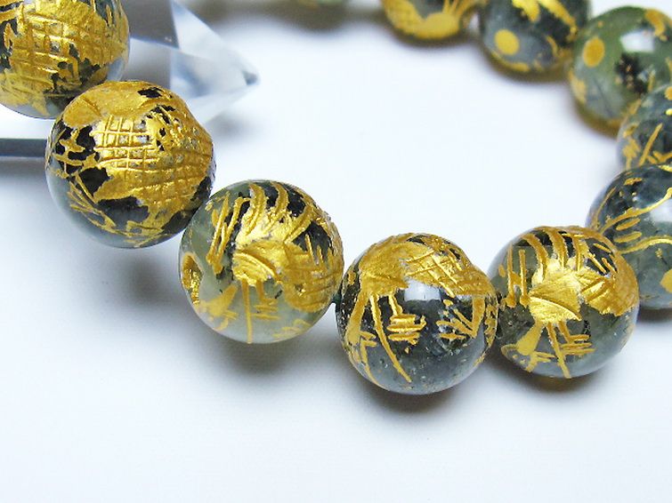 トルマリンルチルプレナイト 手彫り 龍 ブレスレット 16mm [t440-1548] 3枚目