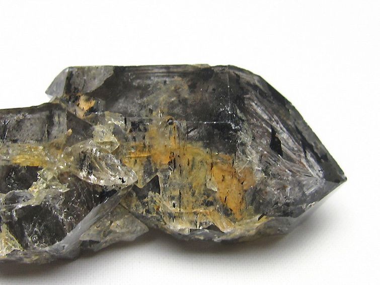スティブナイト（輝安鉱）入り  ハーキマーダイヤモンド水晶 原石[T443-4391] 2枚目