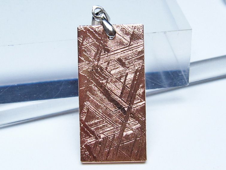 ピンクゴールドギベオン メテオライト ペンダント [t452-3717] 2枚目