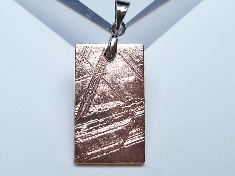 ピンクゴールドギベオン メテオライト ペンダント [t452-3734] 2枚目