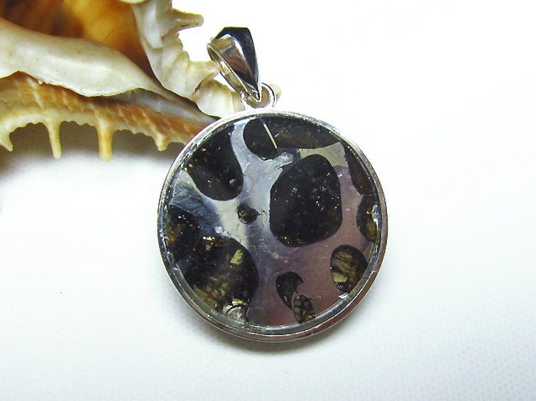 パラサイト隕石 かんらん石 ペンダント [t453-2435] 1枚目