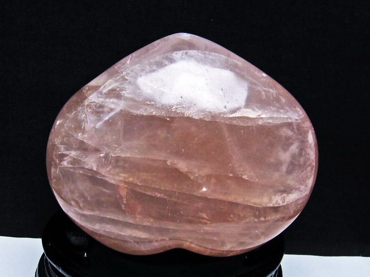 1.1Kg ローズクォーツ ハート 置物[T456-13593] 3枚目